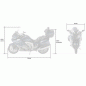 Preview: Motorrad-Topcase-Abdeckplane "Alfa" in schwarz,  L, Maße: L 229 x B 99 x H vorne 135 x H hinten 125cm