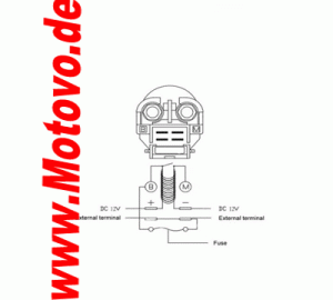 Anlassermagnetschalter Honda/Kawasaki/Yamaha/MBK/ Piaggio, 12V mit 30A Stecksicherung