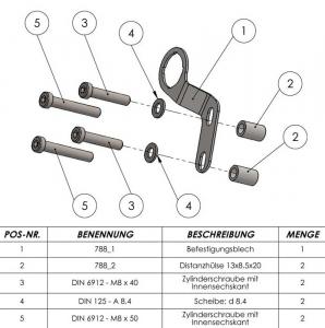 Bordsteckdosenhalter mit Befestigungsmaterial