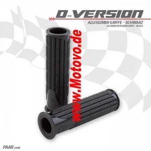 Alu/Gummi-Griffe, D-Version, schwarz, 7/8"-22 mm