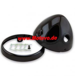 Scheinwerfergehäuse 7", Nevo Style in schwarz glanz