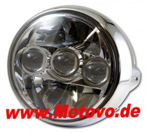 LED-Scheinwerfer 7", FARGO, M8 seitlich, chrom, E-geprüft