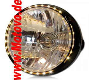 Scheinwerfer 7", New Nevo, Klarglas, schwarz, E-geprüft