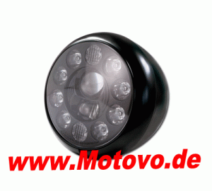LED-Scheinwerfer 7", "HD-Style" in mattschwarz