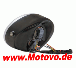 Scheinwerfer "V-Rod Style" in schwarz, E-geprüft
