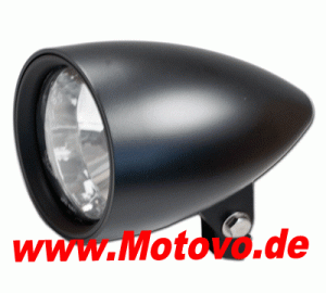 Scheinwerfer 4-1/2" in schwarz, E-geprüft