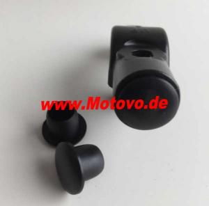 1 Paar Spiegelloch-Abdeckung 10mm aus Kunststoff in schwarz