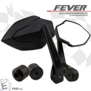 1 Paar Lenkerendenspiegel "Fever"  in schwarz, M6 Universal