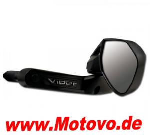 1 Lenkerendenspiegel VIPER, 7490, schwarz, rechts, Aluminium