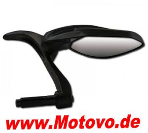 1 Lenkerendenspiegel VIPER, 7490, schwarz, rechts, Aluminium