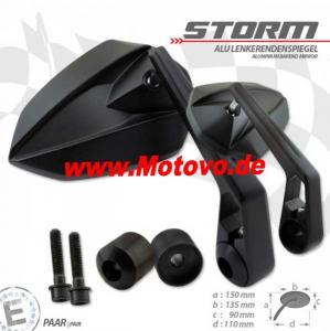 Lenkerendenspiegel Storm in schwarz M8 Kawasaki