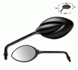 1 Paar Universalspiegel Strato in schwarz, 2 x M10-R