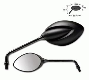 1 Paar Universalspiegel Strato in schwarz, 1 x M10-R + 1 x M10-L