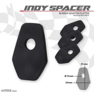 Indy Spacer "Suzuki" in schwarz, Maße:  L 51 x B 34 mm