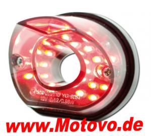 LED-Rücklicht Pipe, schwarz, ohne KZB, getönt