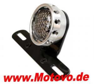 LED Rücklicht CNC mit Halter getönt, mit KZB, silber