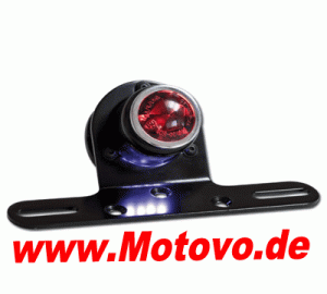 LED Rücklicht Tube mit Halteplatte, getöntes Glas, E-geprüft