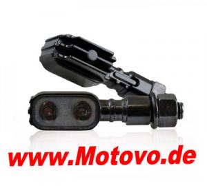 LED Blinker Fluted, schwarz, getönt, E-geprüft
