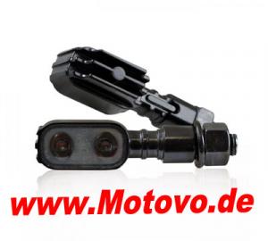 LED-Blinker Rücklichtkombi Fluted, schwarz, getönt, E-geprüft