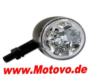 LED Blinker/  Standlichtkombi Prisma, schwarz-matt, klares Glas
