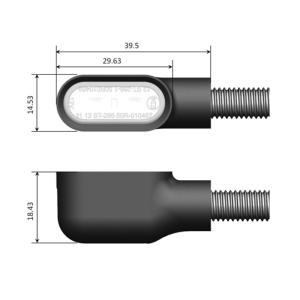 1 Paar LED-Blinker+RL-Kombi "NICE" in schwarz, E-geprüft