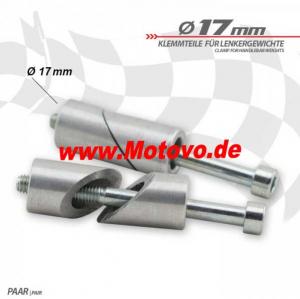 1 Paar Klemmteile für Lenkergewichte in Alu, 17 mm