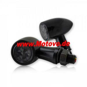 SMD-Blinkerset Jack, schwarz,  Zierring schwarz, M8