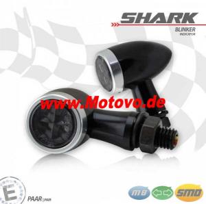 1 Paar SMD-Blinker "Shark", Alu, schwarz/silber