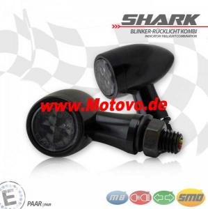 1 Paar SMD-Blinker RL-Kombi "Shark", Alu, schwarz/schwarz