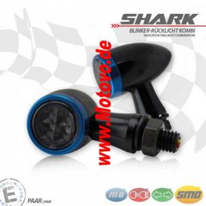 1 Paar SMD-Blinker RL-Kombi "Shark", Alu, schwarz/blau
