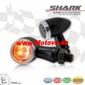 1 Paar SMD-Blinker RL-Kombi "Shark", Alu, schwarz/silber
