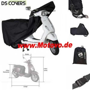 Roller-Abdeckplane "Cup", schwarz, Grösse M, ohne Windschutzscheibe,  L 190 x B 85 x HV 115 x HR 80cm