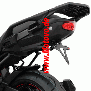 Kennzeichenhalter KAWASAKI Versys 1000, Bj. 17-18, verstellbar, schwarz, inklusive Reflektorhalter