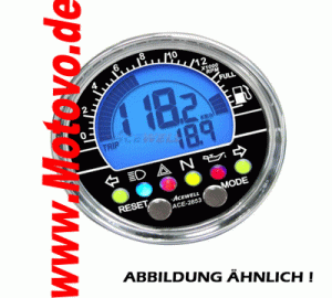 ACE-2853CB Multifunktionelles Digitalinstrument, carbon-blau, Einbau-Tacho, Drehzahlmesser -Uhr