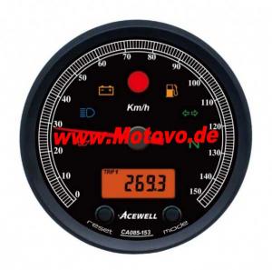 Multifunktionelles Digitalinstrument mit Zeiger für Tachometer 150 Km/h, GH-schwarz, ZB-schwarz