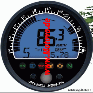 ACE-MD085-354AC Multifunktionelles Digitalinstrument in chrom