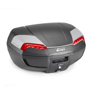 Givi E46N Riviera - Monolock Topcase mit Platte schwarz, mit innen lackierten roten Reflektoren