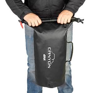 GIVI GRT714B CANYON Schwarze wasserdichte Rolltasche, gelbe Innenseite, Volumen 20 Liter