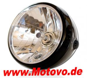 Hauptscheinwerfer H4 NEVO, E-geprüft in schwarz