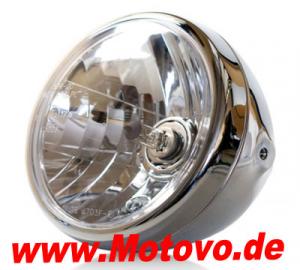 Hauptscheinwerfer H4 NEVO, E-geprüft in chrom