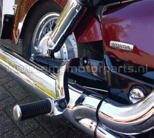 1 Paar Sozius-Fußrasten-Tieferlegung in chrom für Honda VT 600/750/800/1100