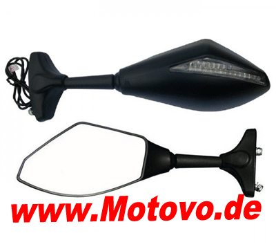 1 Paar Verkleidungsspiegel + Blinker Universal - Motorrad