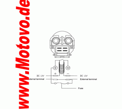 Anlassermagnetschalter Honda/Kawasaki/Yamaha/MBK/ Piaggio, 12V mit 30A Stecksicherung