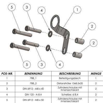 Bordsteckdosenhalter mit Befestigungsmaterial