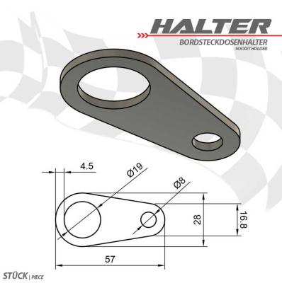 Bordsteckdosenhalter für Bordsteckdose Ø 18mm