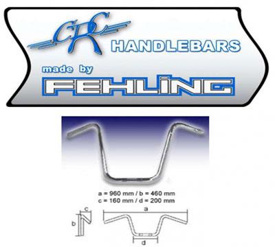Lenker Ape Hanger (AHHD 1) 1 Zoll in Chrom mit Kerbe