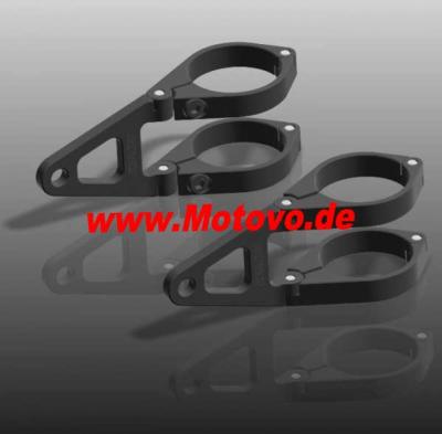 CNC Lampenhalter-Set in schwarz, 43 mm