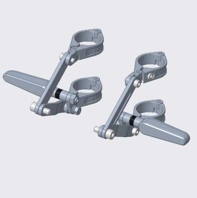 CNC Lampenhalter-Set in schwarz, 49 mm