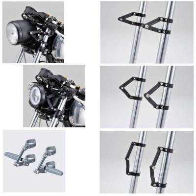 CNC Lampenhalter-Set in schwarz, 49 mm