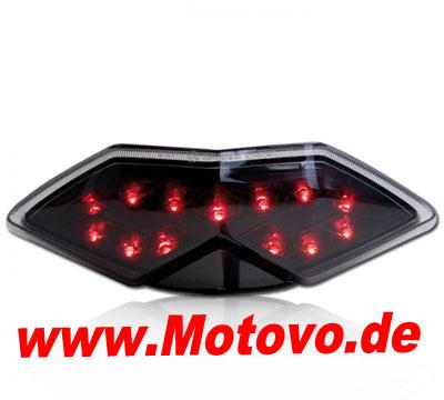 LED Rücklicht Kawasaki  Z1000 Bj. 10-, getöntes Glas
